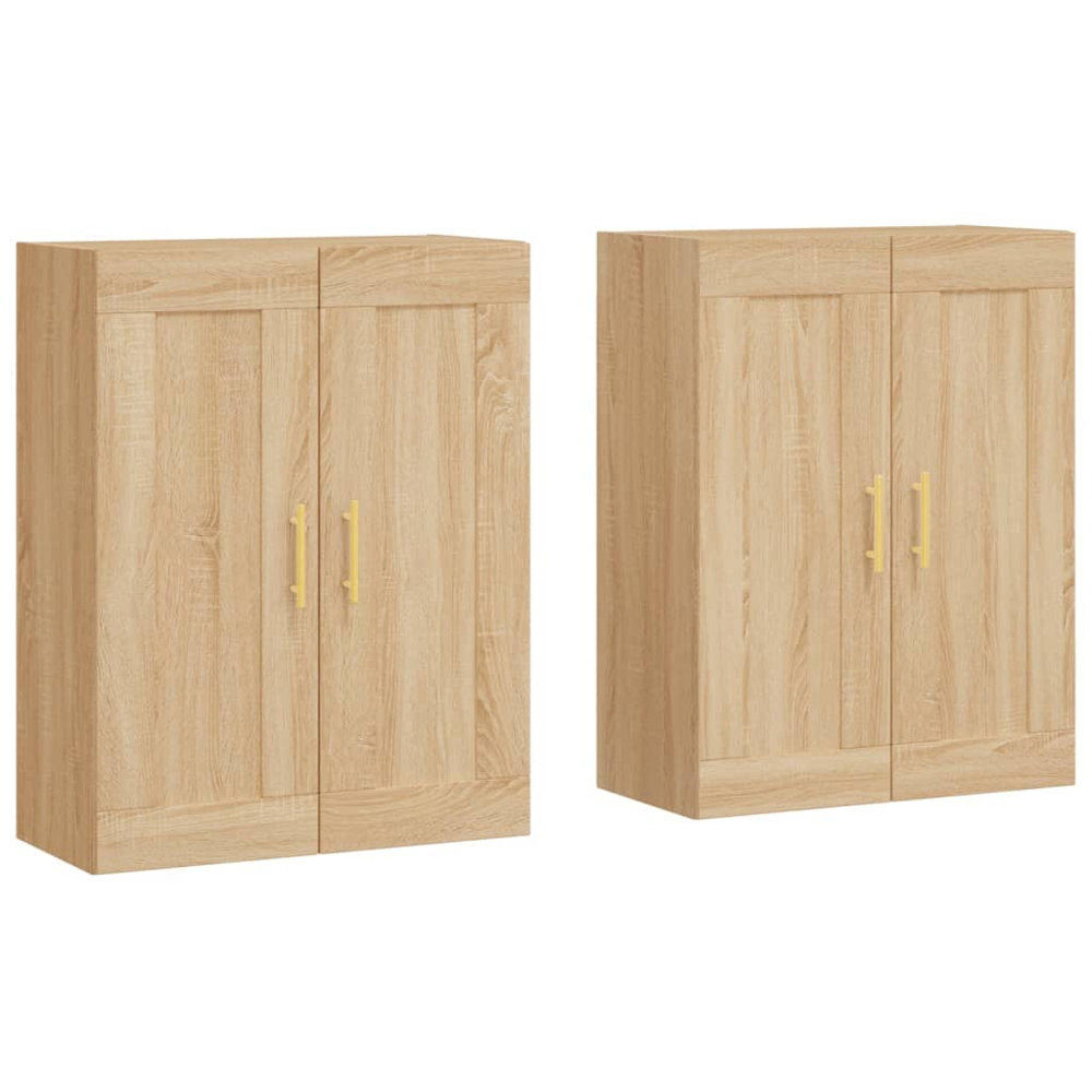 vidaXL 2 Door Brown Sonoma Oak Wall Mounted Cabinet 2 Pack Image 2