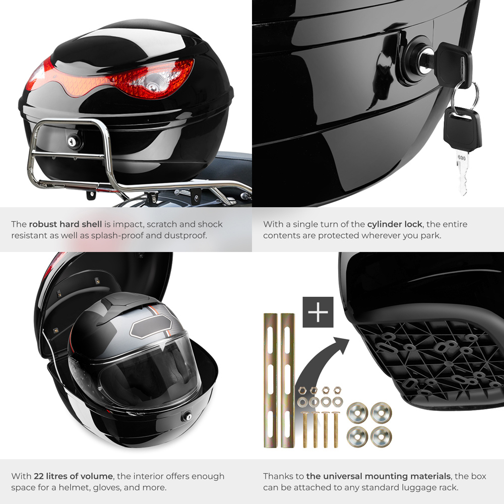 tectake Motorcycle Top Box 22L Image 5