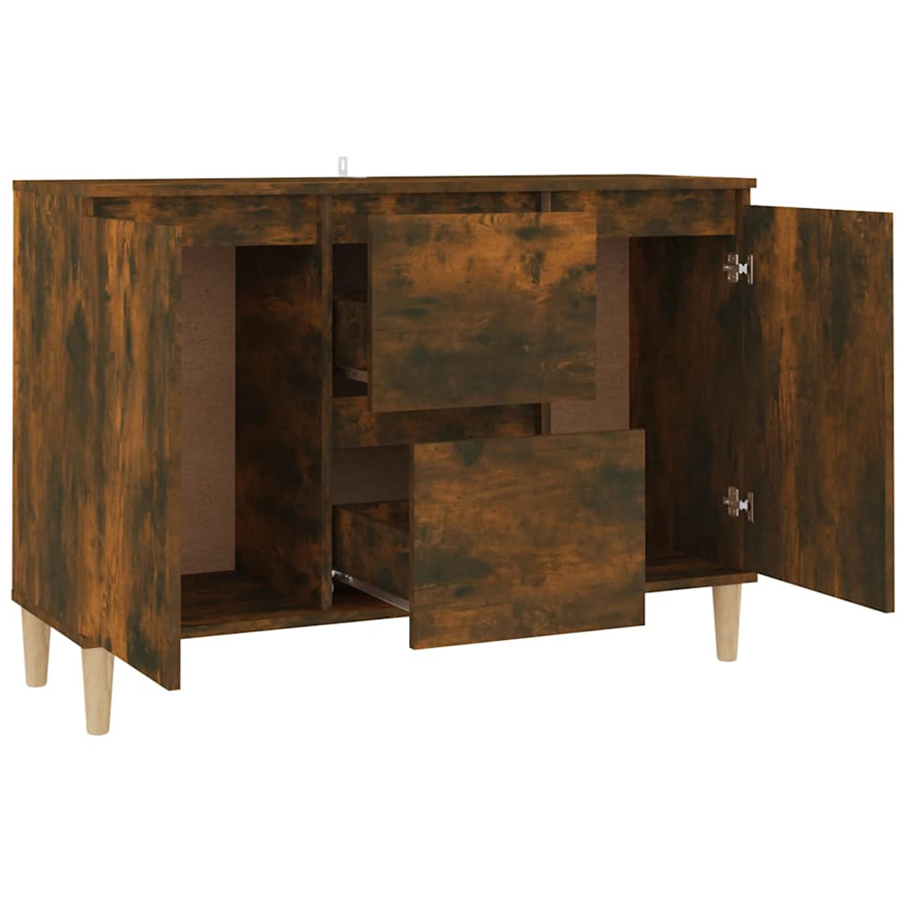 vidaXL 2 Door 2 Drawer Smoked Oak Sideboard Image 3