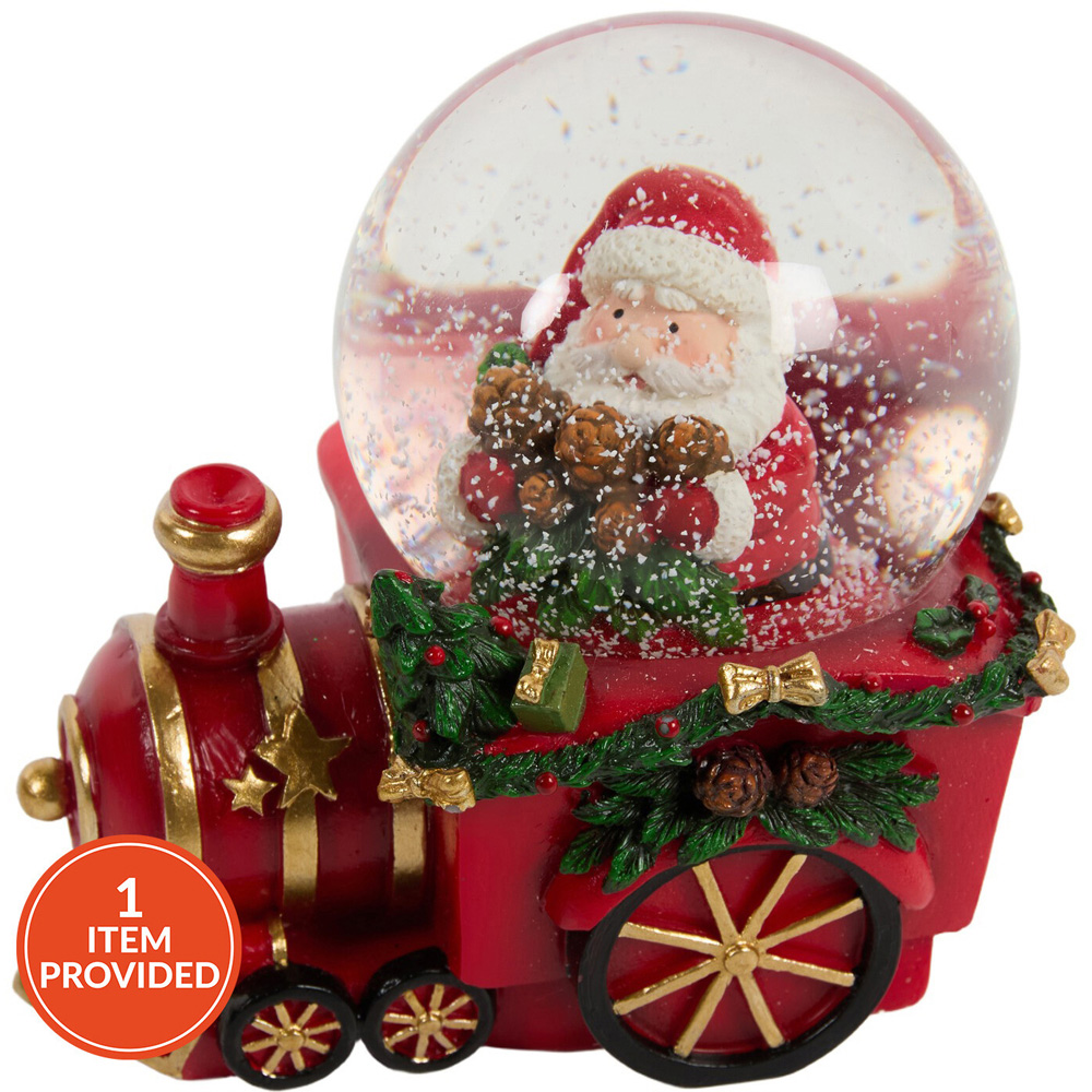 Santa Snowman Train Snow Globe Image 7