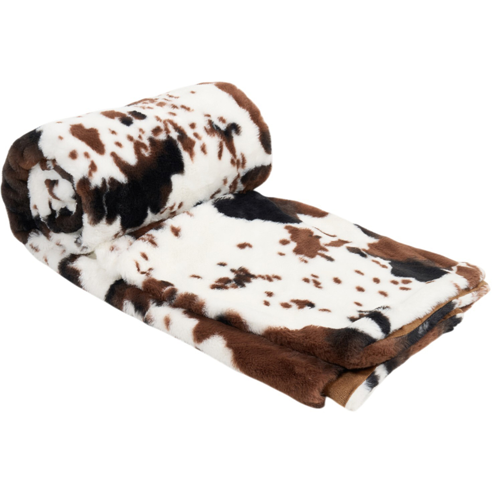 Cow Print Faux Fur Throw Image 4