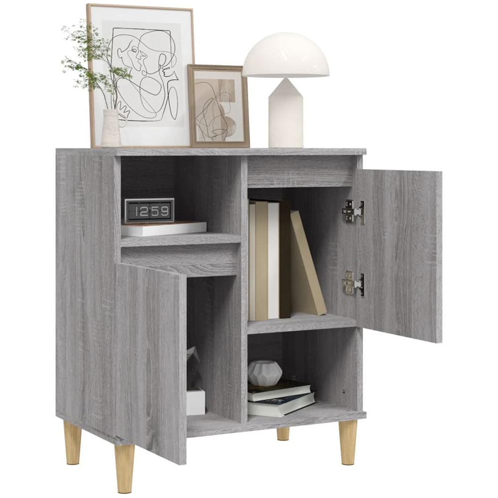 vidaXL 2 Door 2 Shelf Grey Sonoma Wooden Sideboard Image 3