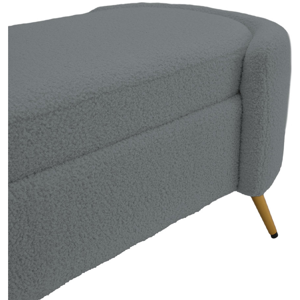 Living and Home Grey Modern Upholstered Accent Bench Image 6