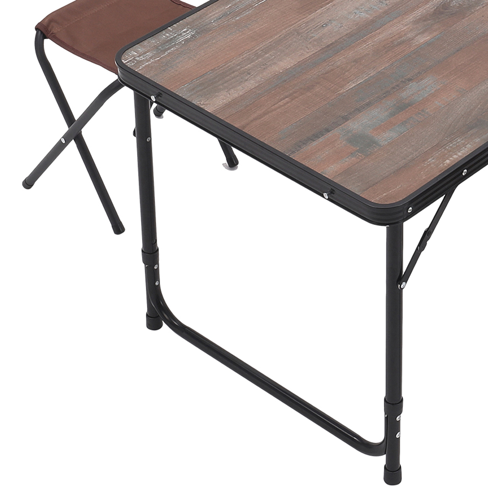 Living and Home 4 Seater Foldable Outdoor Picnic Table with Parasol Hole Image 4