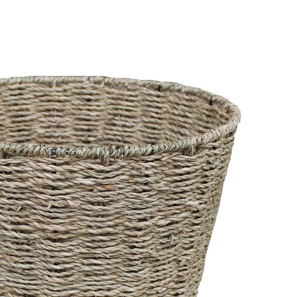 Red Hamper Seagrass Round Waste Paper Basket Image 2