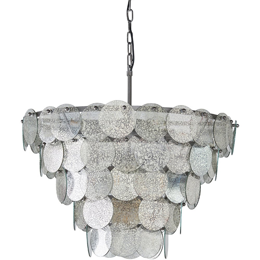 Merano Trapani Silver and Mercury Glass Pendant Light Image 1