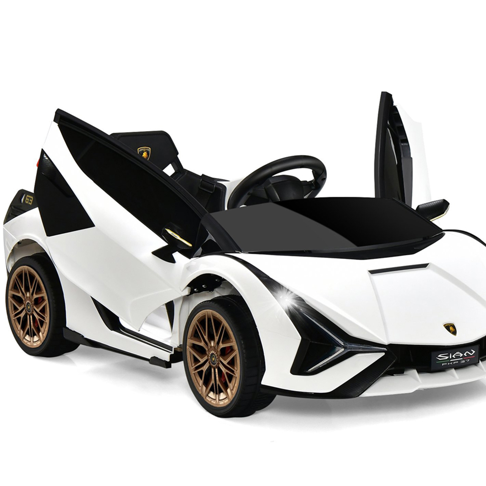 Costway Kids White Electric Ride On Car with Remote Control and LED Lights 12V Image 4