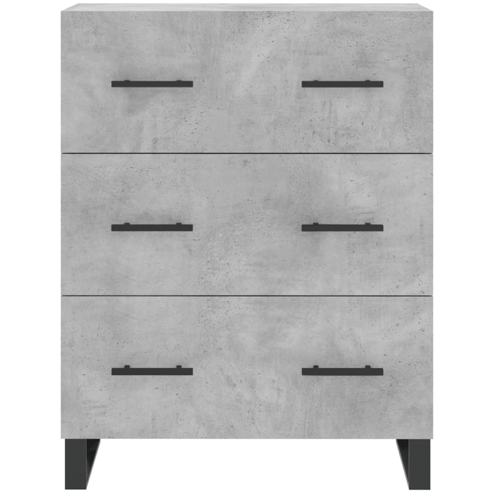 vidaXL 2 Door 3 Drawer Concrete Grey Highboard with Black Handles Image 8