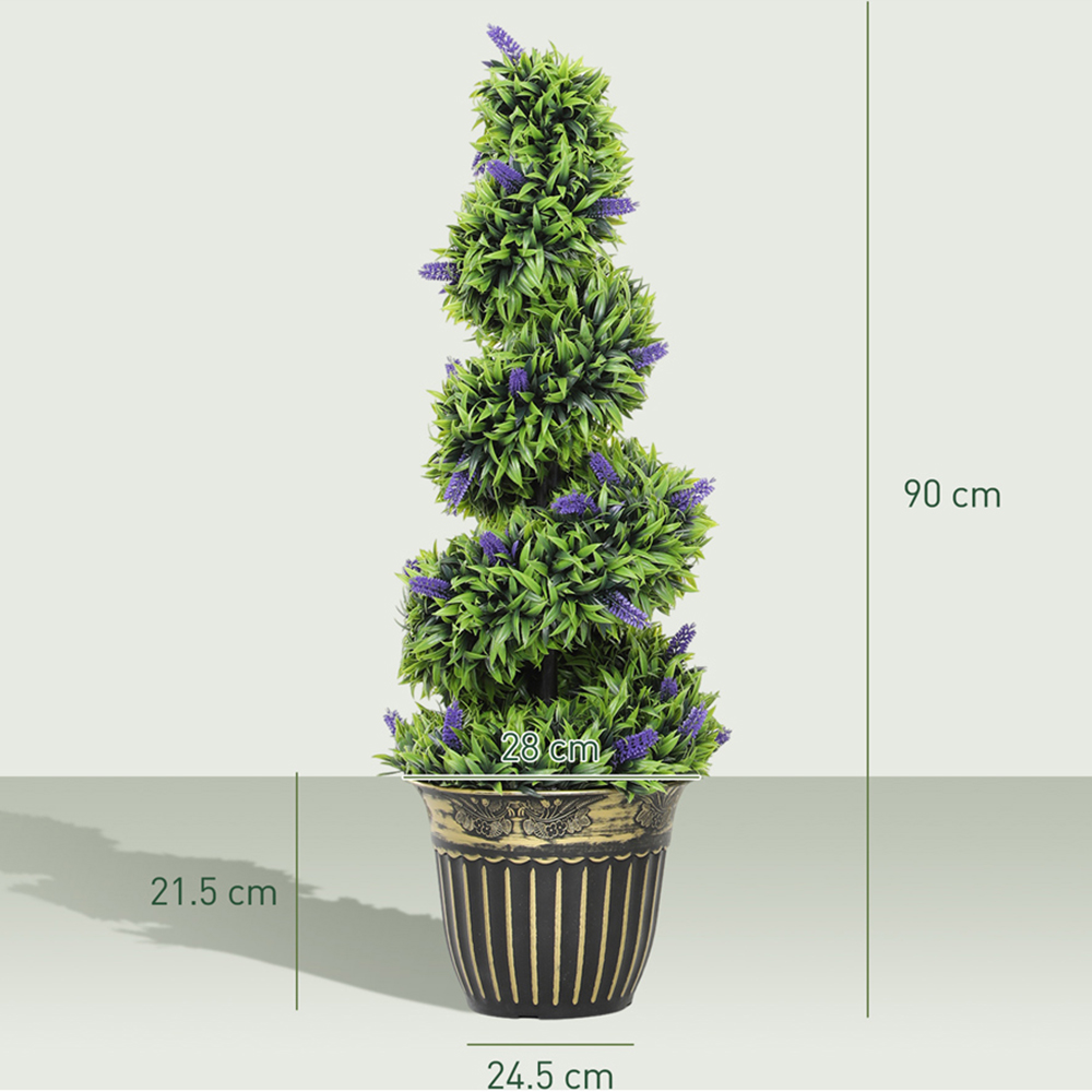 Portland Lavender Decorative Artificial Plant in Pot 90cm 2 Pack Image 9