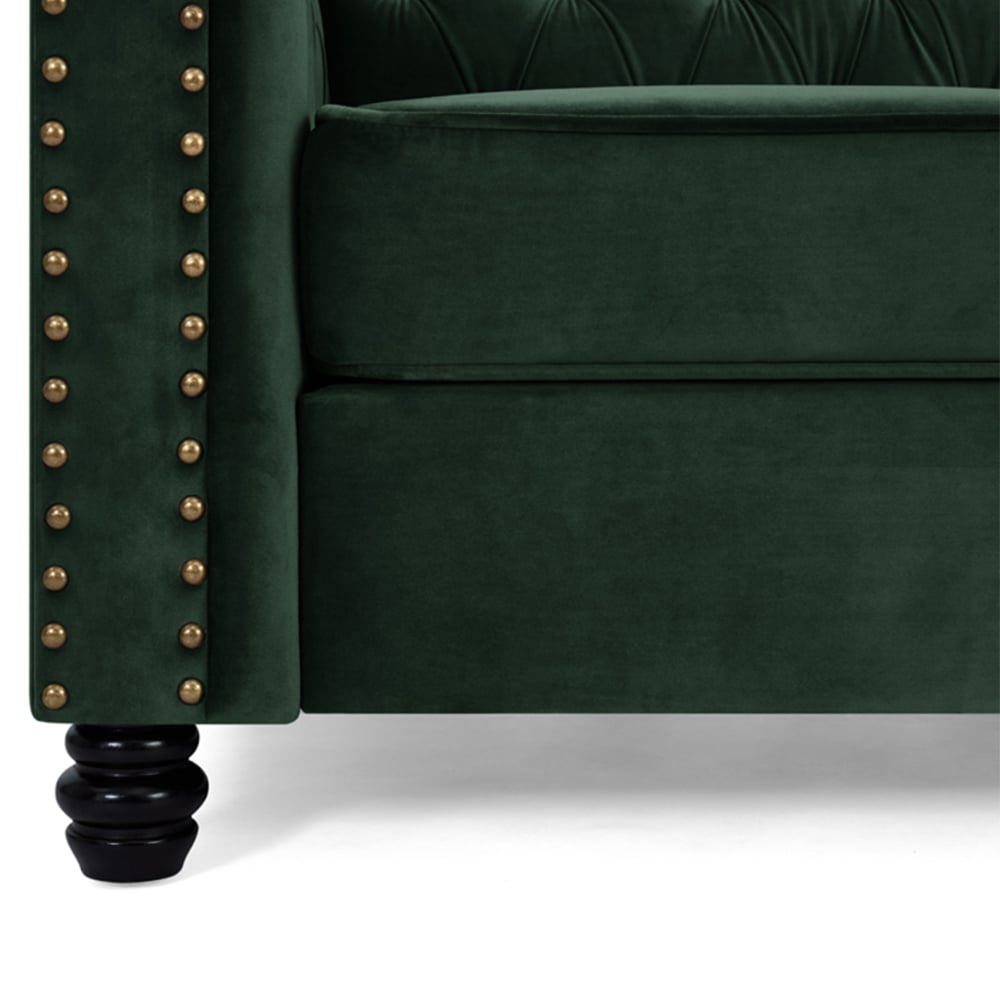 Home Detail Chesterfield 2 Seater Studded Green Velvet Sofa Image 5