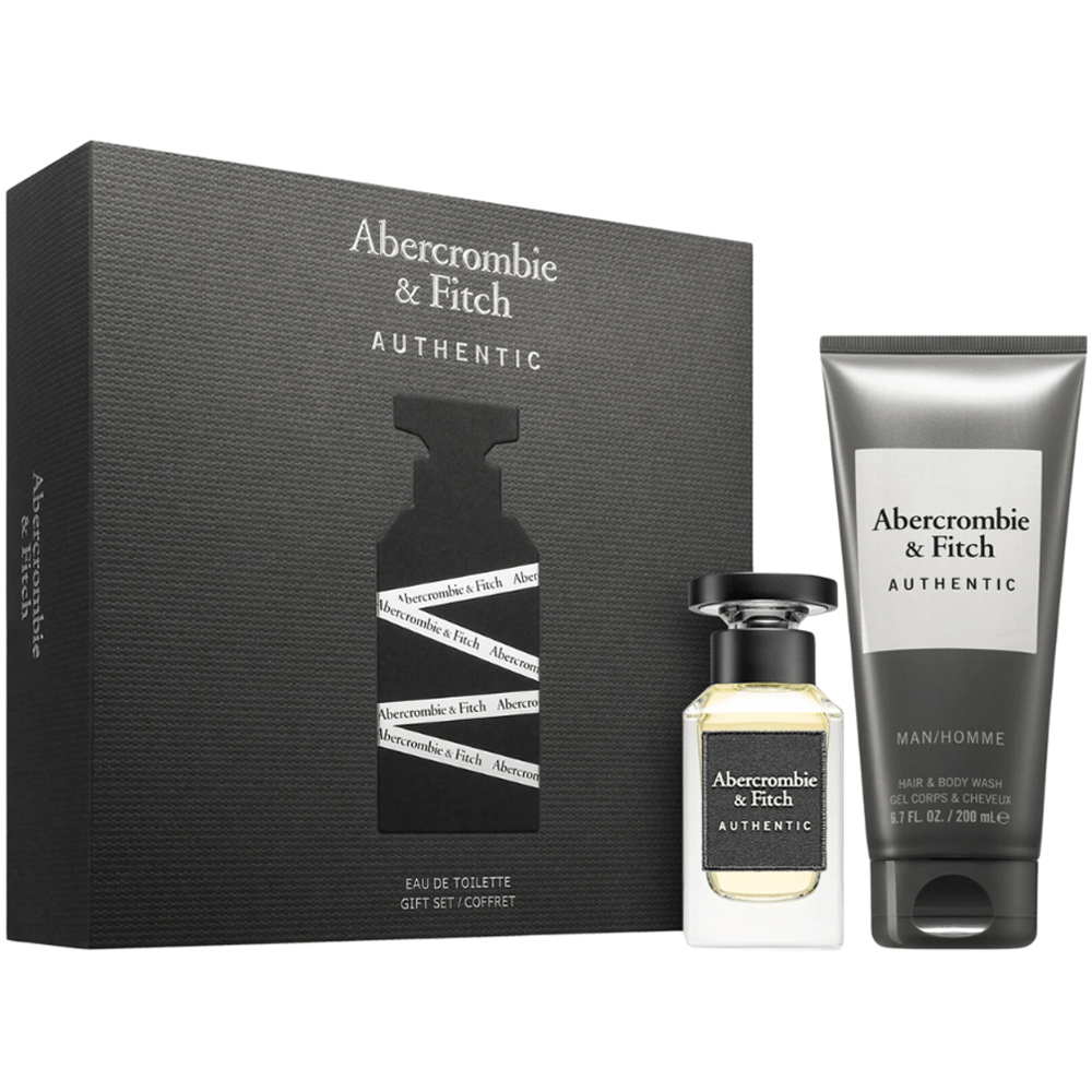 Abercrombie & Fitch Authentic Man Eau de Toilette 50ml 2 Piece Gift Set Image 1