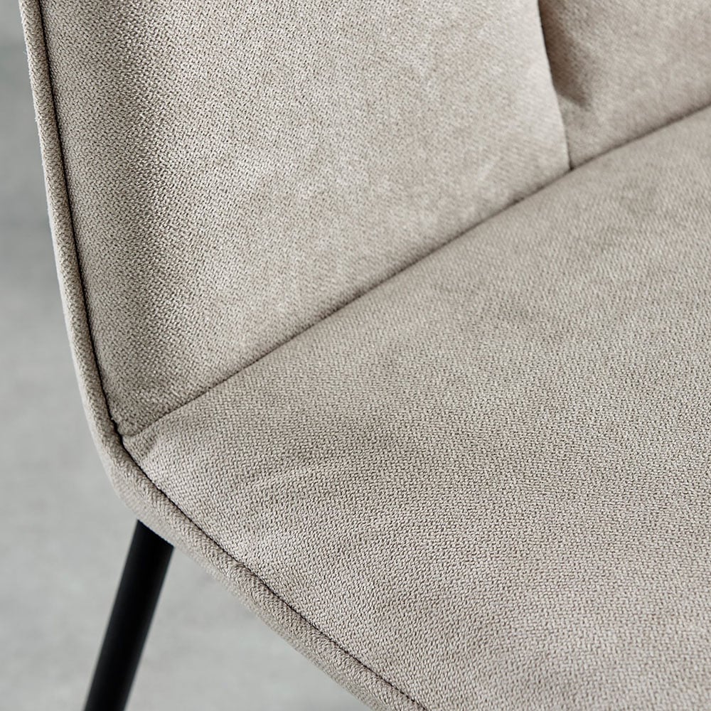 Furniturebox Solo Harley 4 Seater Dining Set Wood Effect and Taupe Image 7