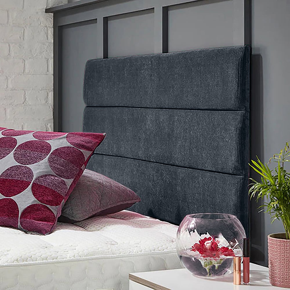 Eleganza Home Bliss King Size Charcoal Naples Strutted Headboard Image 2