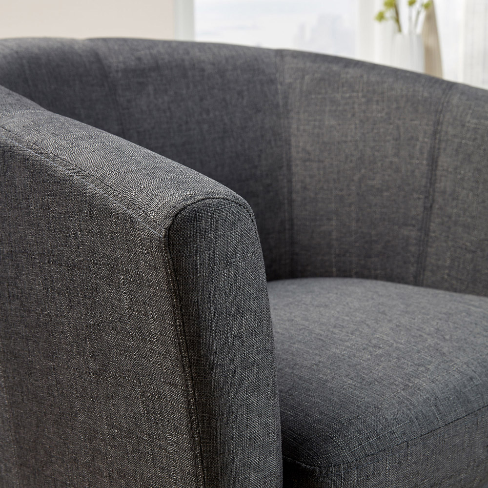 Home Source Bedford Charcoal Padded Tub Chair Image 3