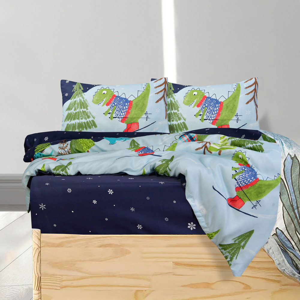 Smart Living Single Blue Dino Skiing Complete Set Image 8