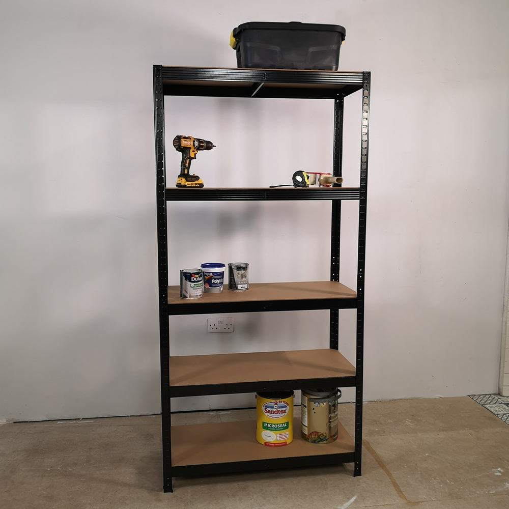 Samuel Alexander 90 x 180cm Black Heavy Duty Garage Shelving Unit Image 6