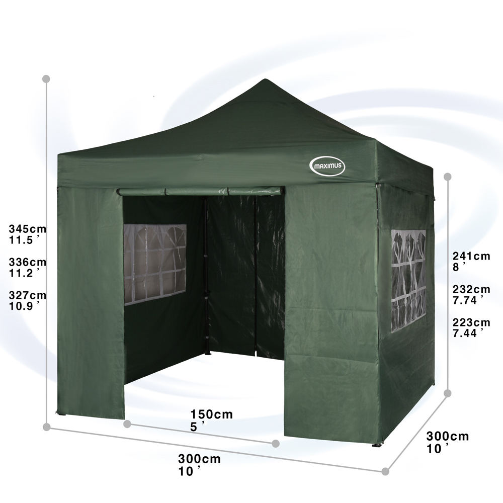 Maximus Green Pop Up Outdoor Gazebo with Removable Sides 3 x 3m Image 8