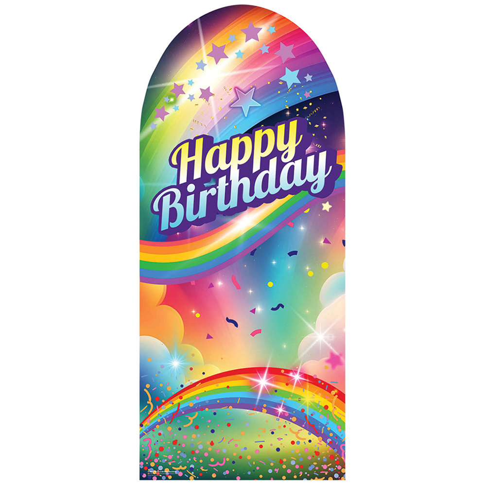 Star Cutouts Rainbow Birthday Backdrop Sailboard Cardboard Cutout 185 x 80cm Image 1