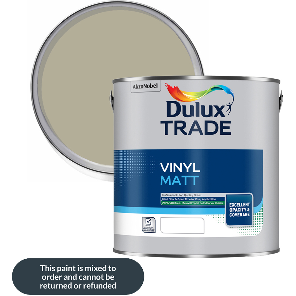 Dulux Trade Overtly Olive Walls and Ceilings Vinyl Matt Paint 2.5L Image 1