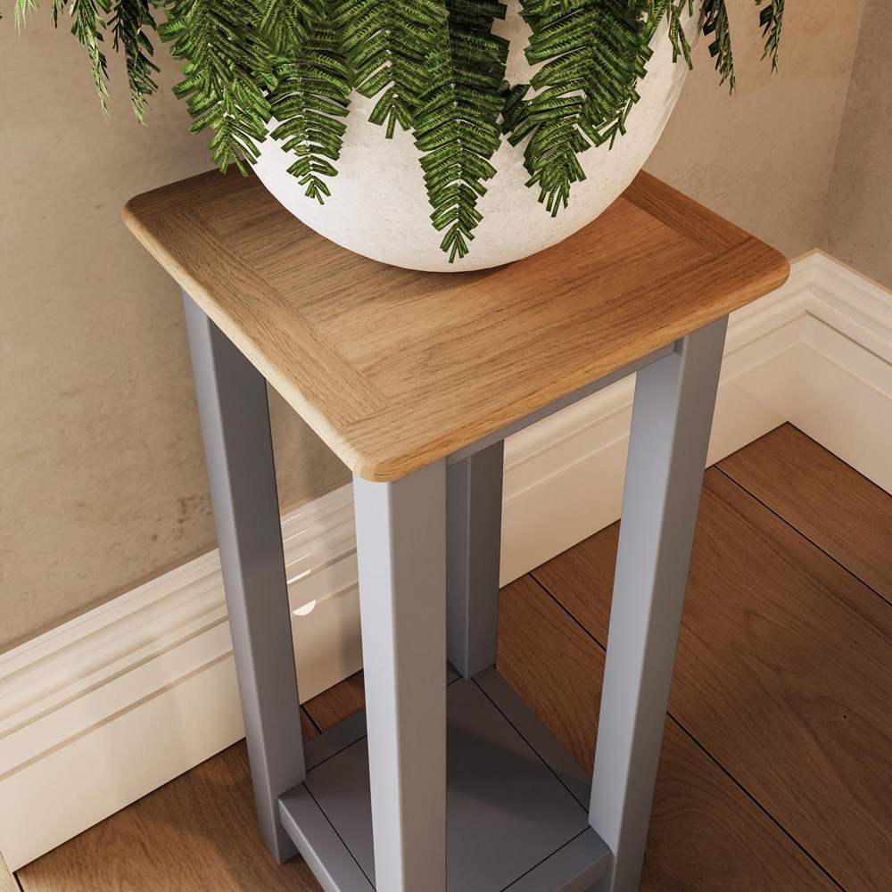 FWStyle Taberno Single Shelf Dove Grey and Oak Side Table Image 5