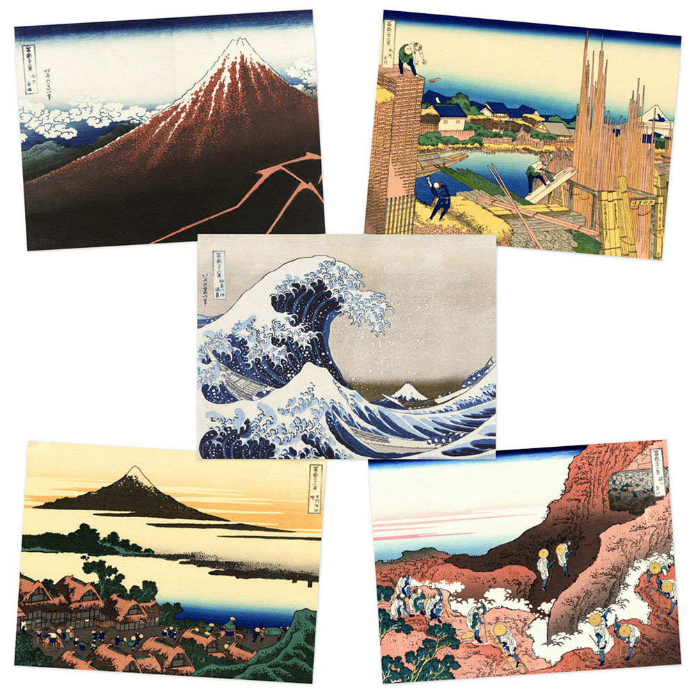 Artery8 Hokusai Views Mount Fuji Dawn Isawa Wall Art Print 30 x 41cm 5 Pack Image 1