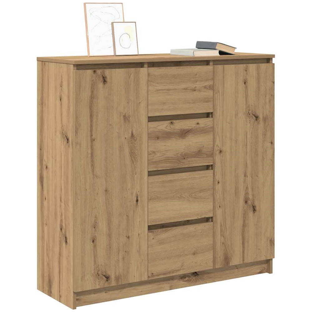 vidaXL 2 Door 4 Drawer Artisan Oak Sideboard Image 4