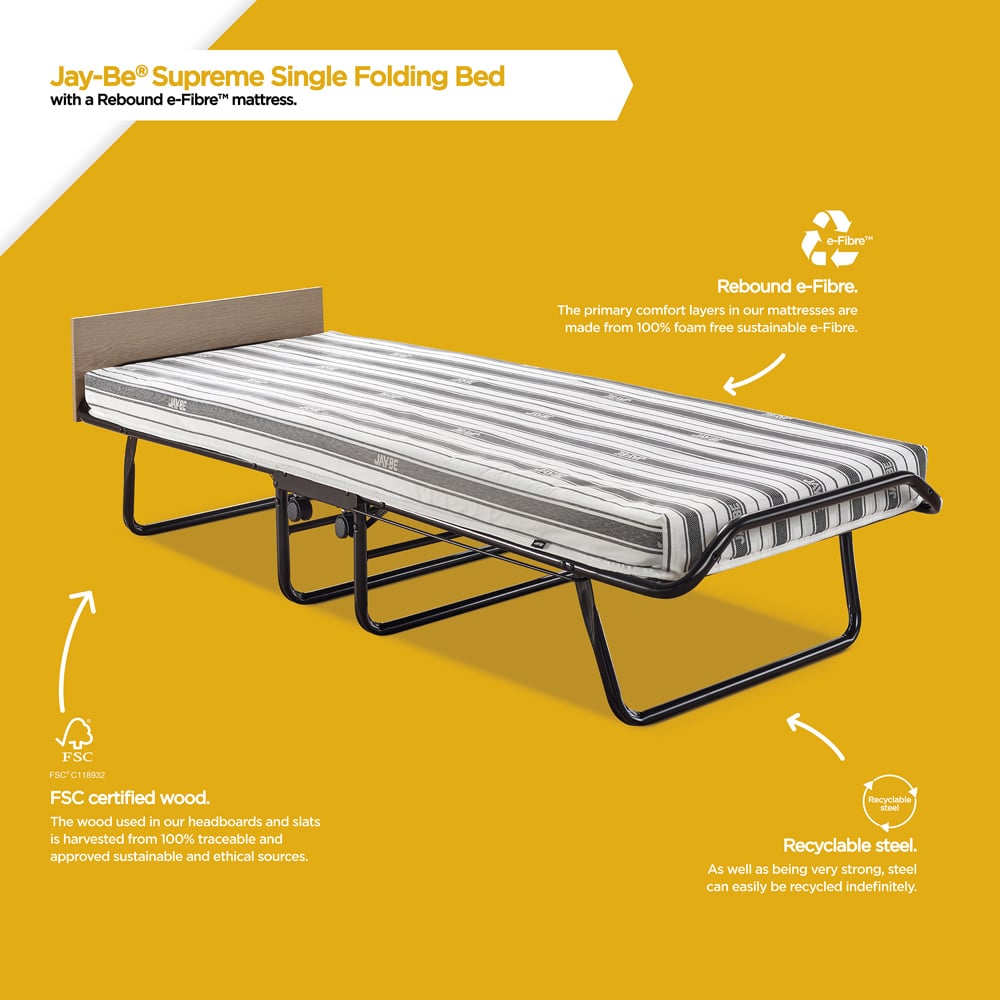 Jay-Be Supreme Single Automatic Folding Bed with Rebound e-Fibre Mattress Image 8