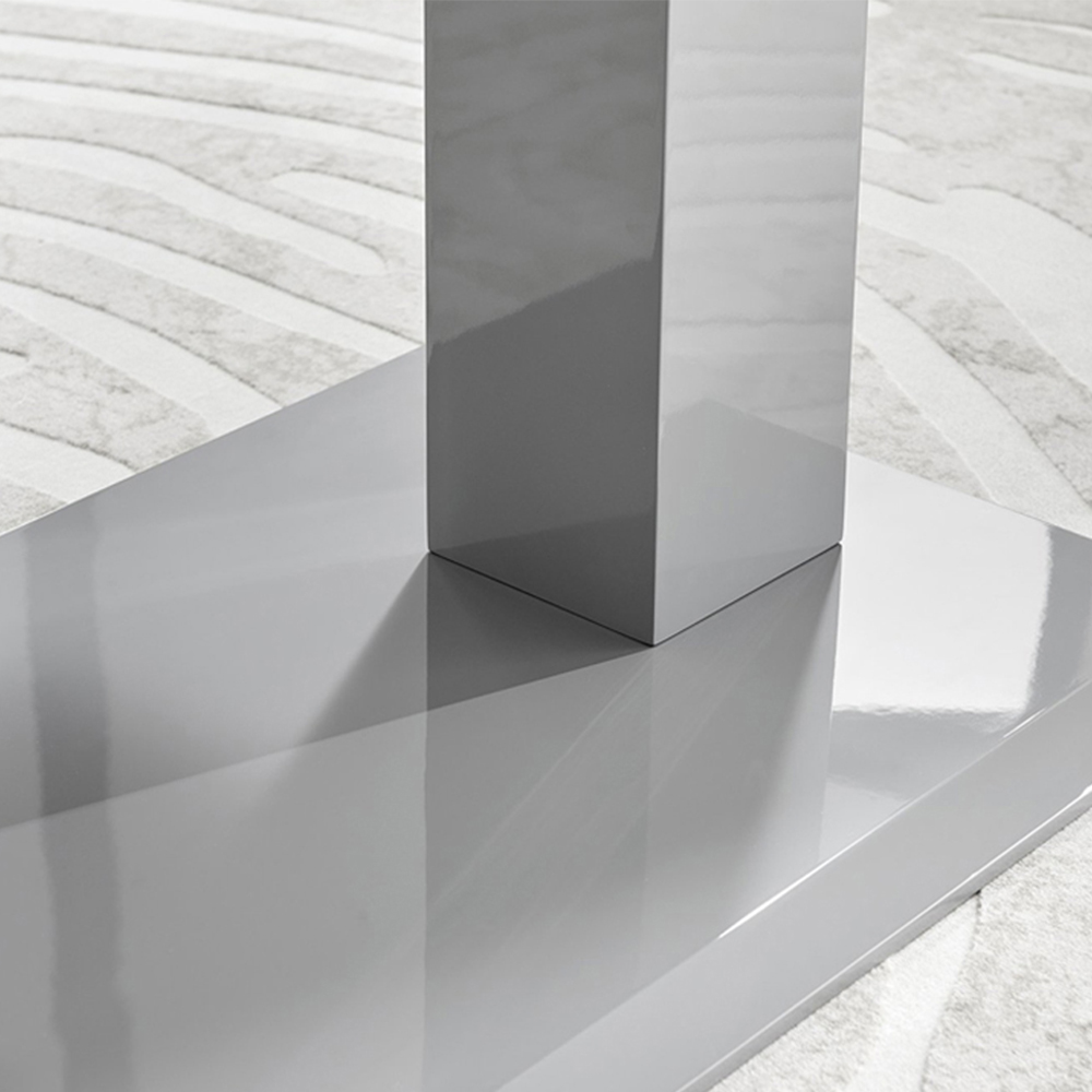 Furniturebox Molini Cesano 6 Seater Dining Set Grey Gloss Blue and Black  Image 5