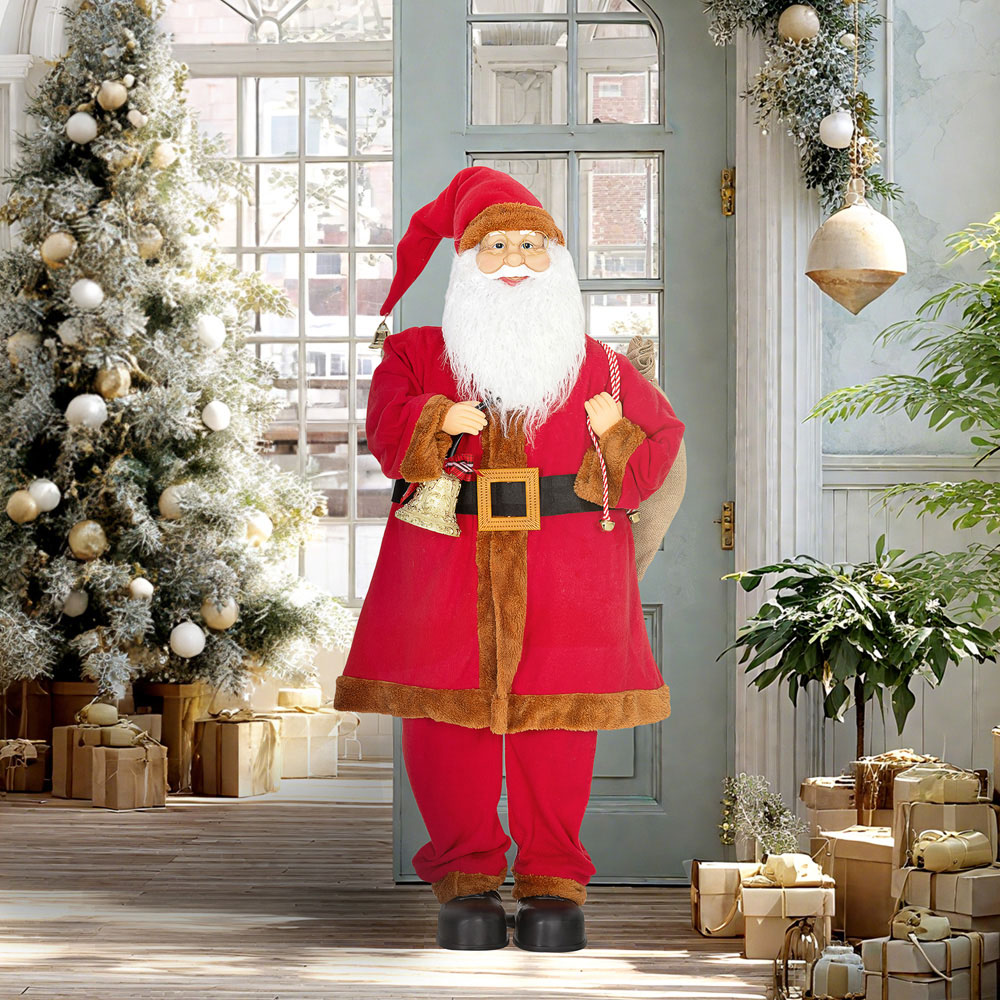 Everglow Life Size Musical Animated Santa Claus with Sack and Sound Activated 3.9ft Image 2