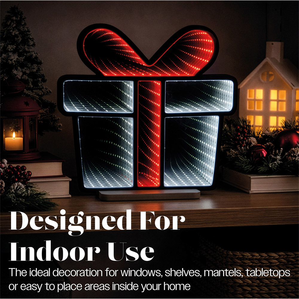 Xmas Haus Multicolour LED Gift Box Infinity Light Christmas Decoration 30cm Image 6
