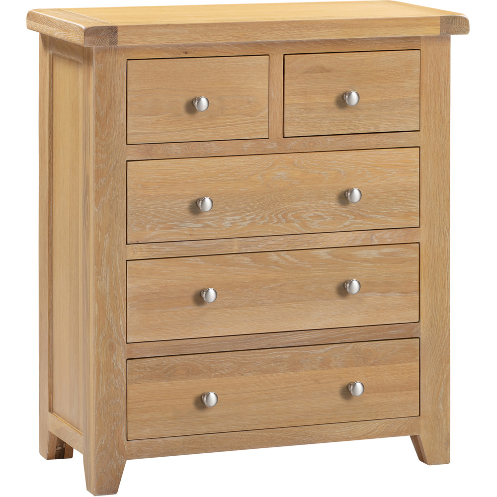 Seconique Windsor 5 Drawer Natural Oak Storage Chest Image 2