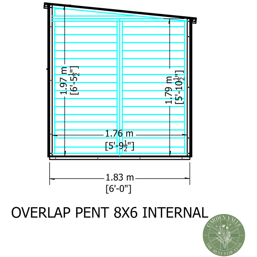 Shire 8 x 6ft Dip Treated Overlap Pent Shed Image 9