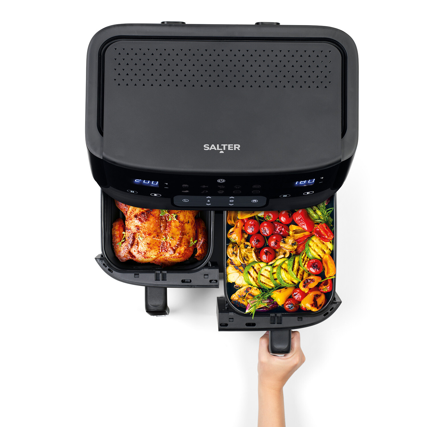 Salter Dual Air Fryer - Black Image 5