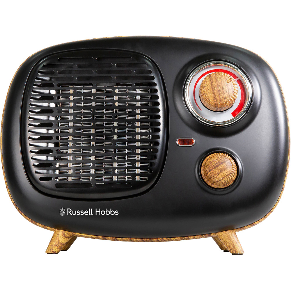 Russell Hobbs RHRETPTC2001WDB Retro Black and Wood Ceramic Heater 1500W Image 2