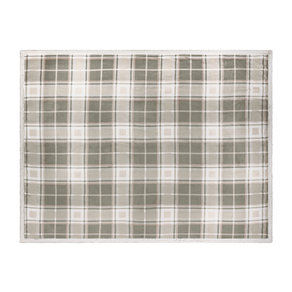 Wylder Nature Braemar Green and Natural Sherpa Tartan Fleece Reversible Throw 140 x 180cm Image 3
