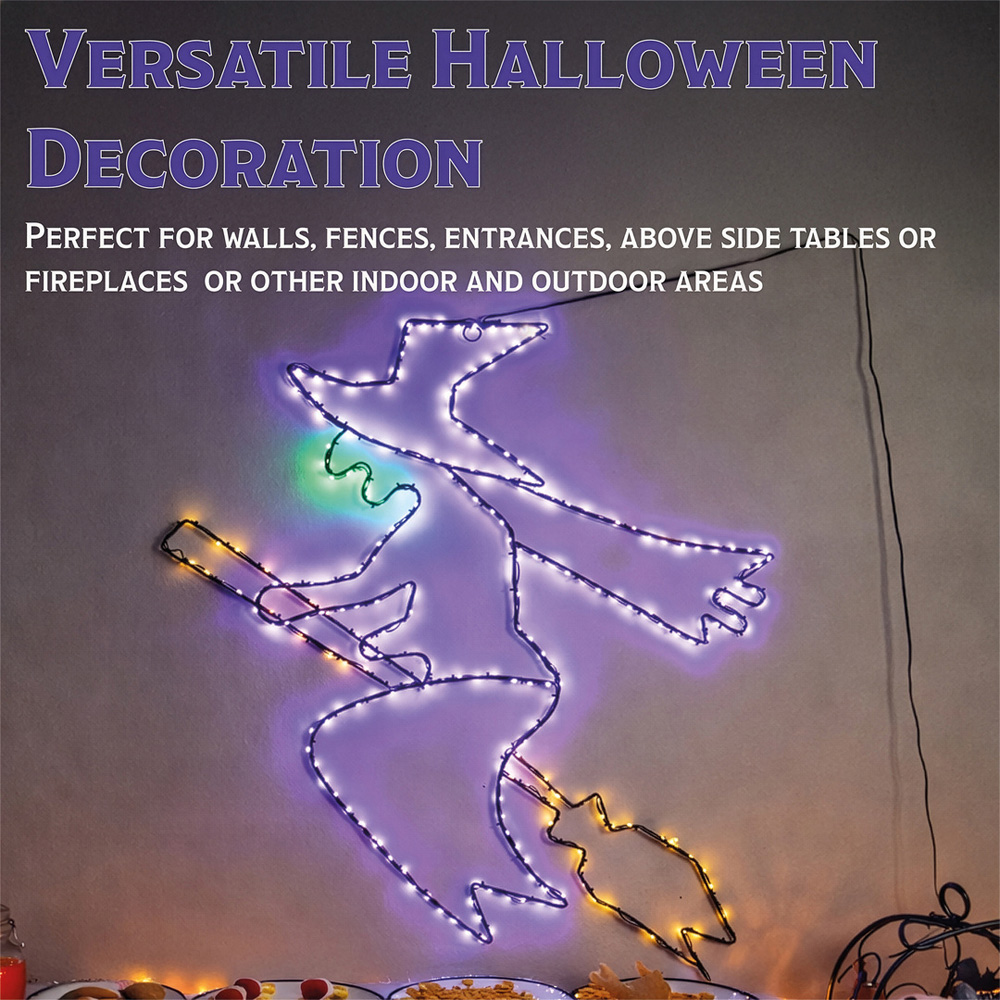 FXLab 322 Multicolour LED Metal Silhouette Witch 88 x 87cm Image 6