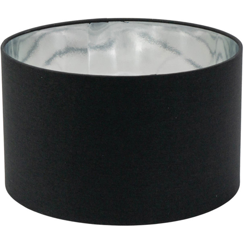 ValueLight Reni Small Black Fabric Metallic Chrome Silver Inner Pendant Ceiling Lamp Shade Image 1
