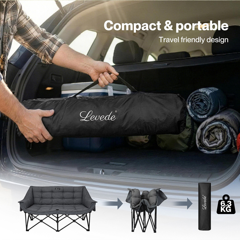Levede 2 Seater Foldable Camping Chair Image 6