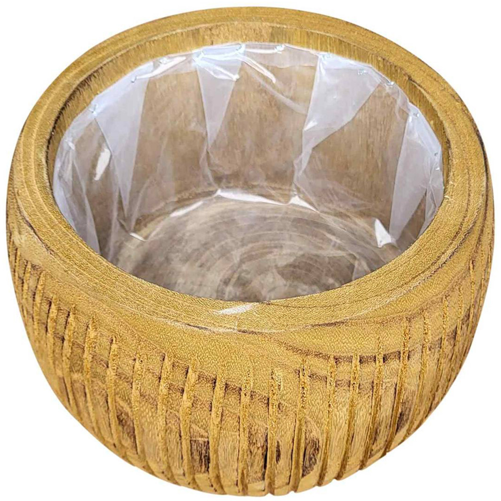 LECHUZA Hortico Ribbed Wooden Indoor Plant Pot 36 x 23cm 2 Pack Image 3
