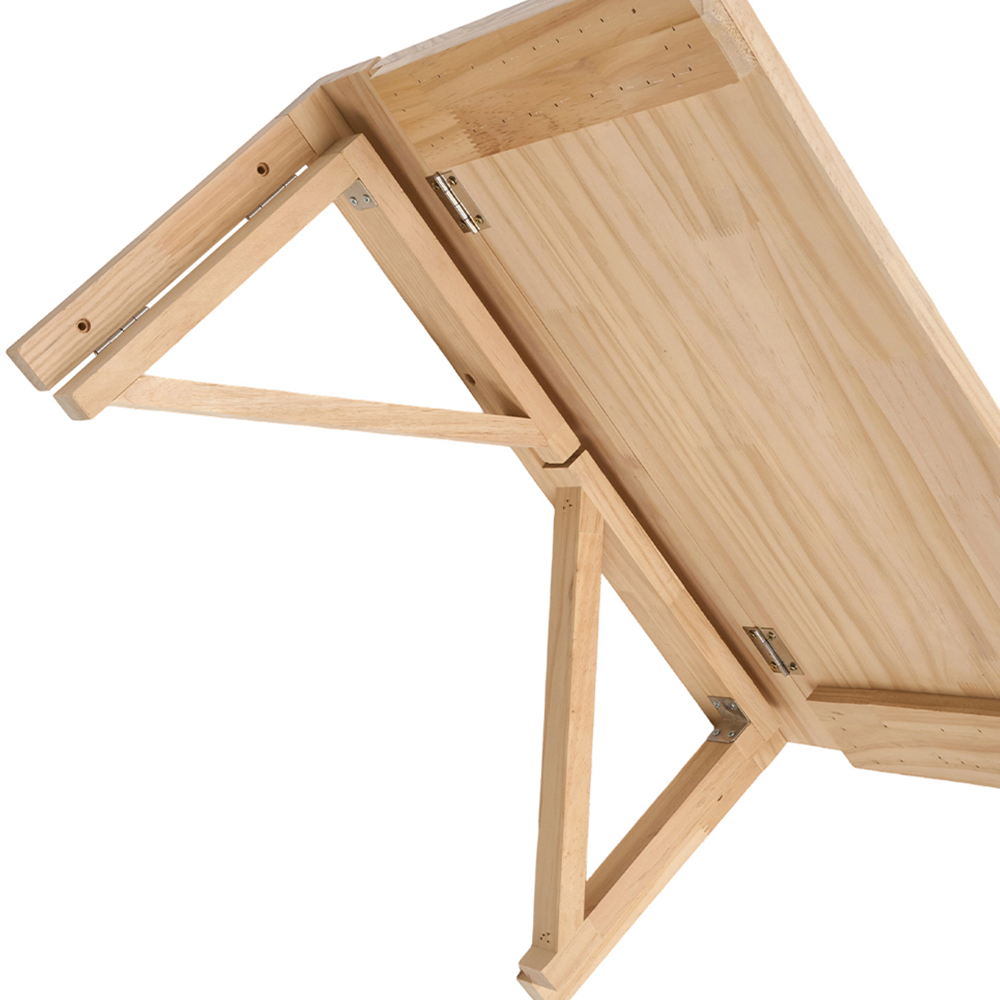 Living and Home Natural Wall Mounted Folding Table with Wooden Brackets 50 x 30cm Image 6