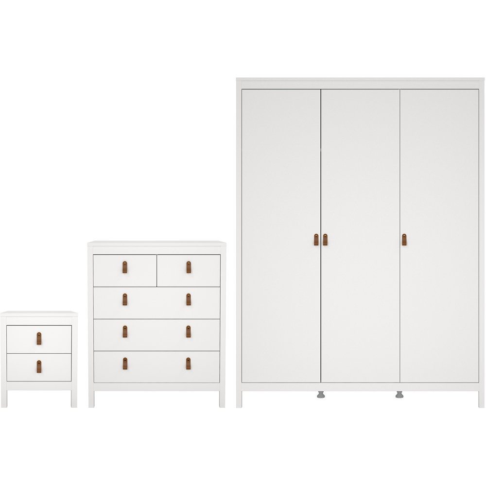 Florence Barcelona White 3 Piece Bedroom Furniture Set Image 2
