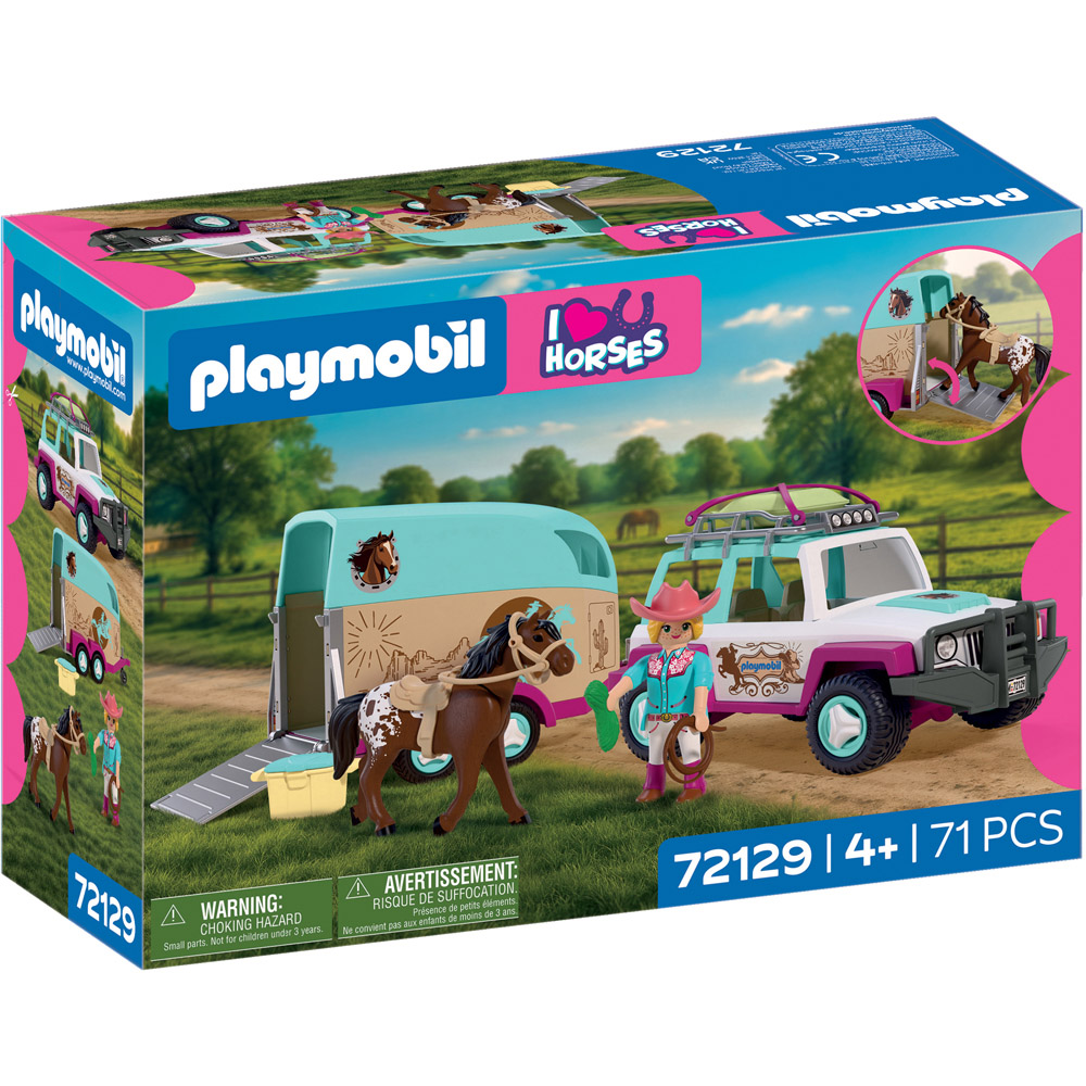 Playmobil Jeep with Horse Trailer Play Set Image 1