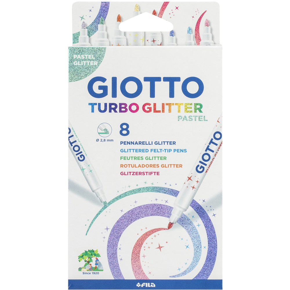 Giotto Turbo Pastel Glitter Pen 8 Pack Image 1