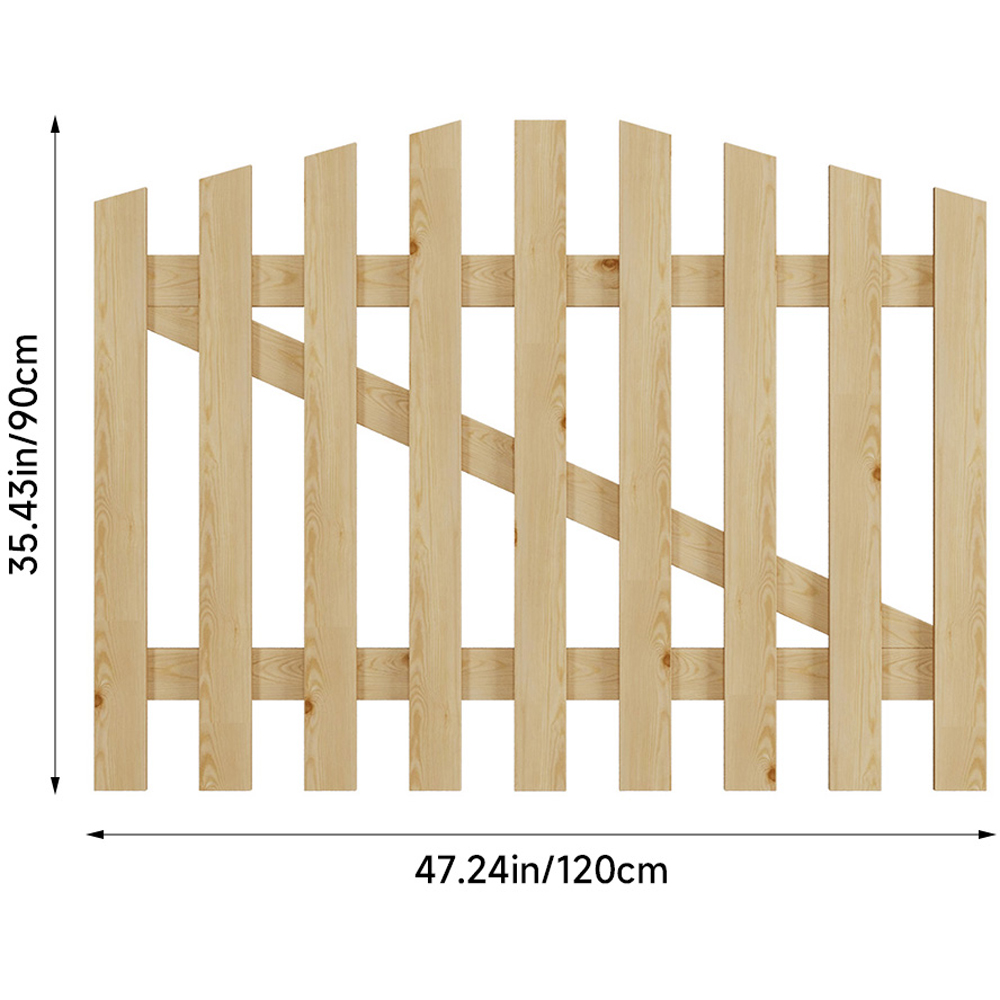 Outdoor Minimalist Nature Wooden Fence Gate, 90 x 120 x 2.5cm Image 8