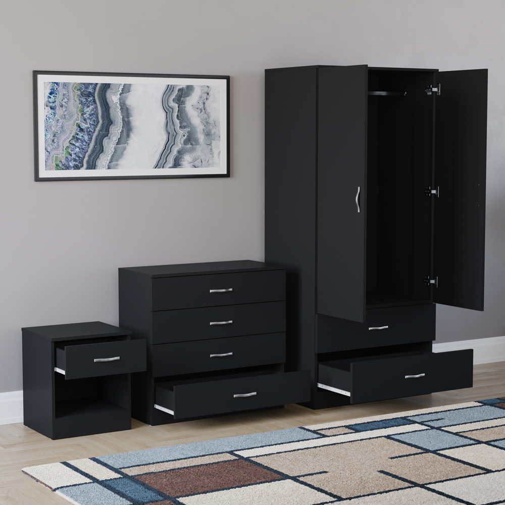 VIDA DESIGNS Riano Black 3 Piece Bedroom Furniture Set Image 4