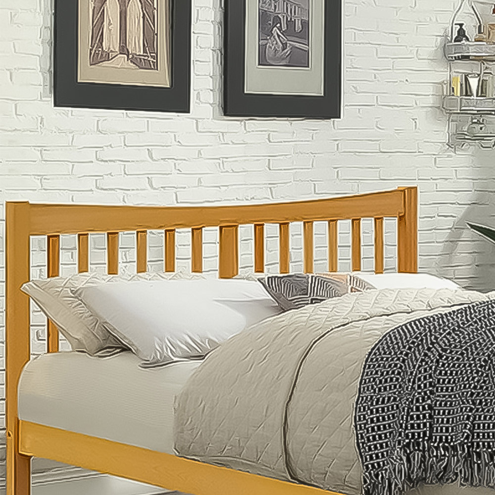 Brooklyn Single Caramel Wooden Country Bed Frame Image 2