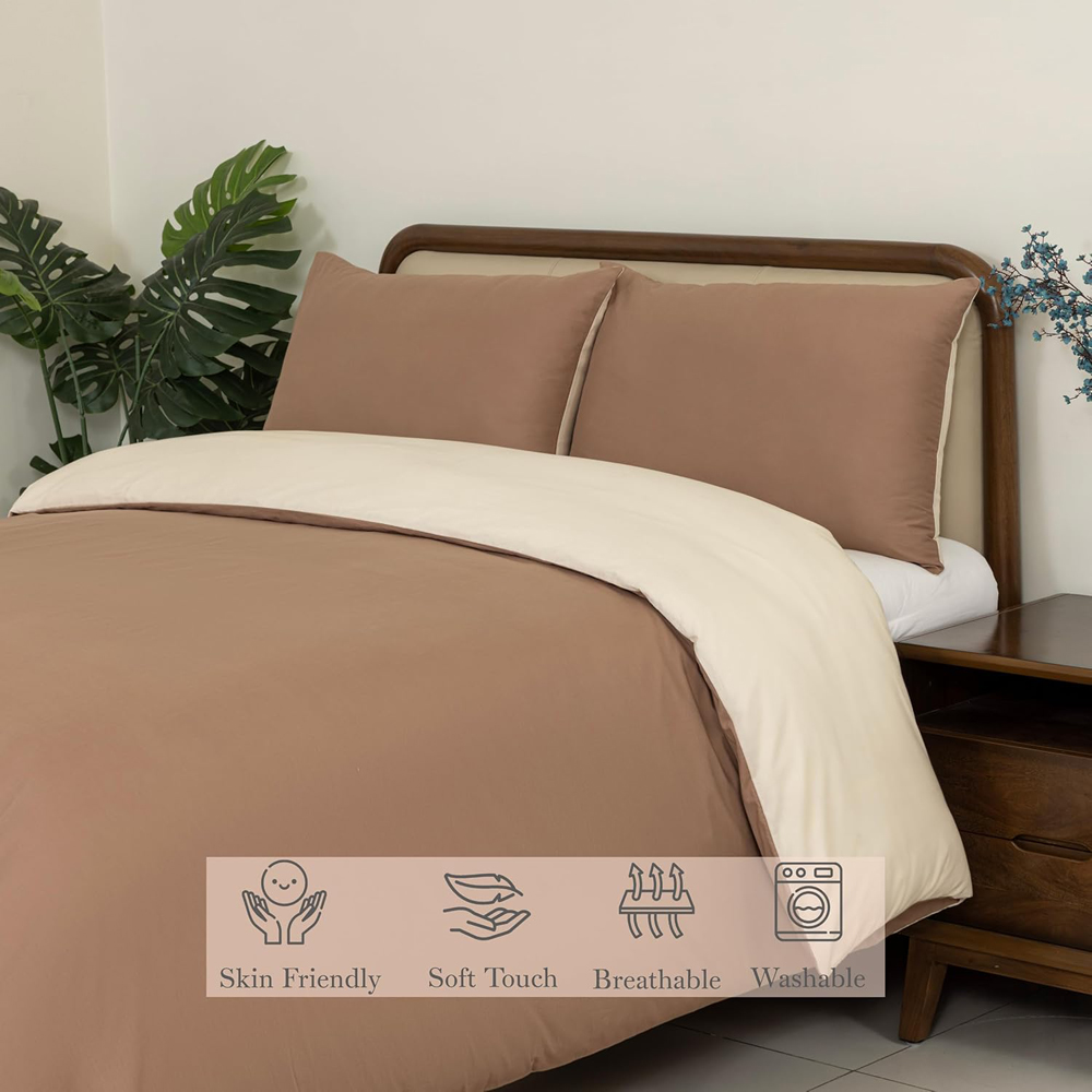 MHG Living Single Brown Reversible Duvet Set Image 5