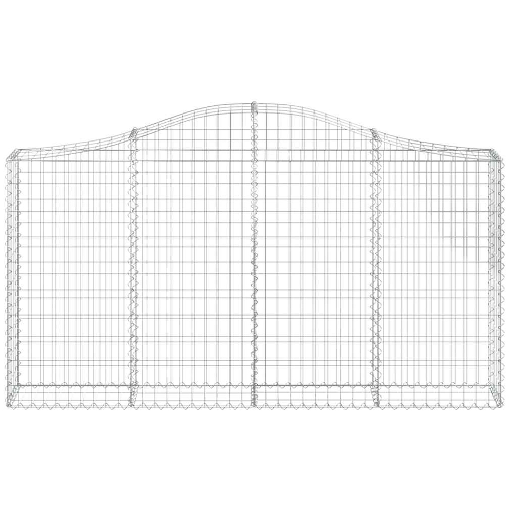 vidaXL Silver Galvanised Iron Arched Gabion Basket 200 x 30 x 100/120cm 13 Pack Image 2