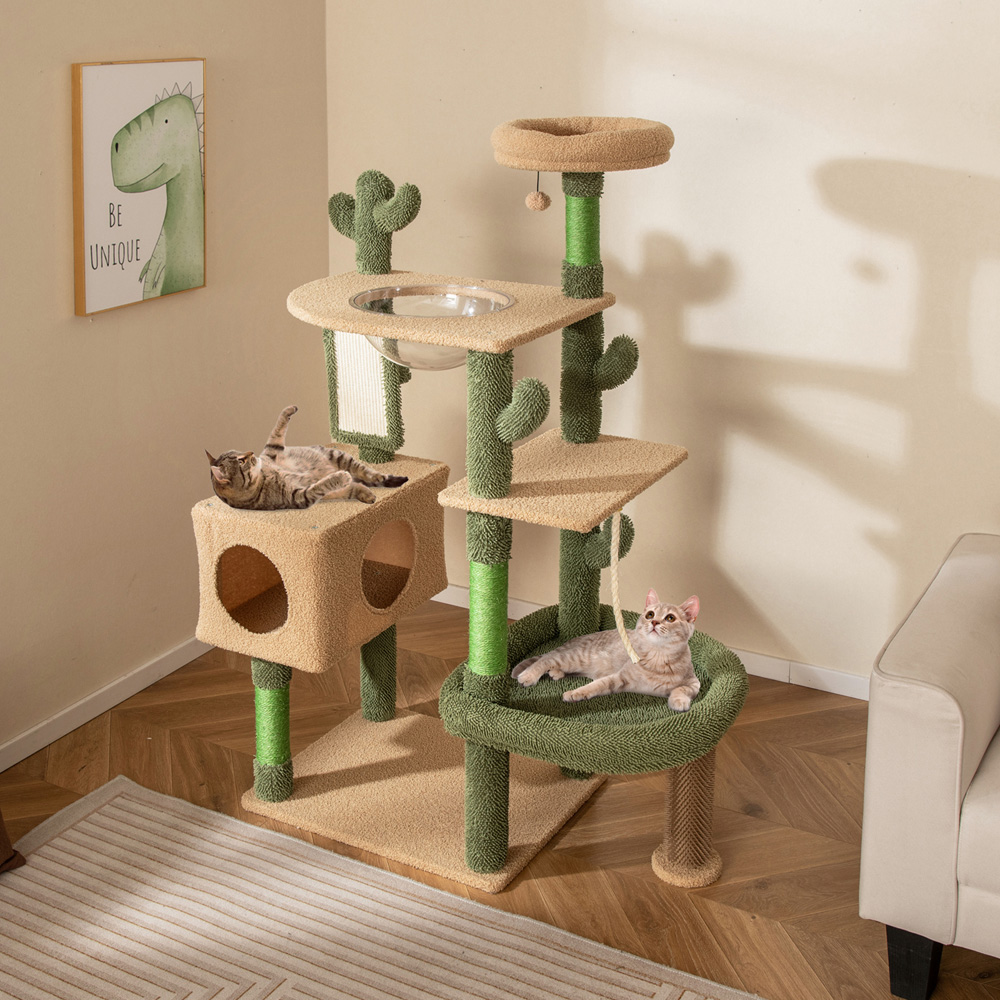 Costway Green Multi Level Cactus Cat Tree 150cm Image 2