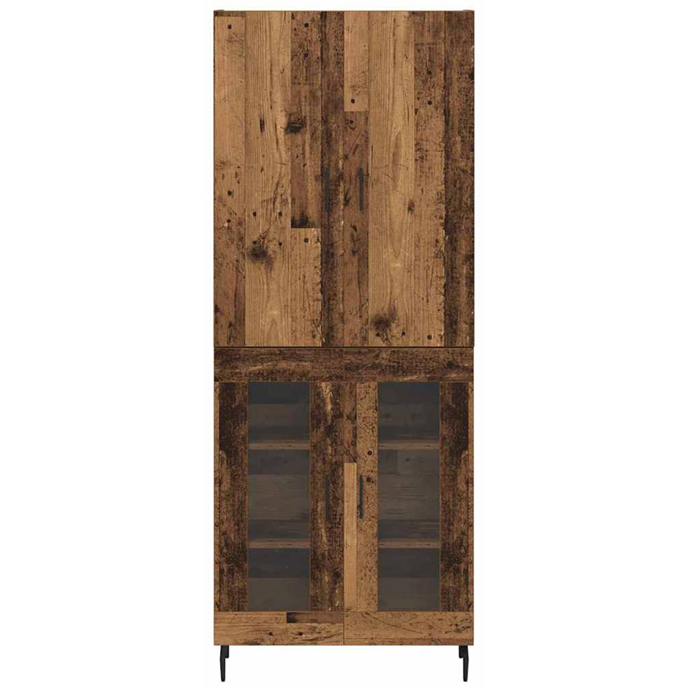 vidaXL 2 Glass Door Old Wood Modern Highboard Image 7